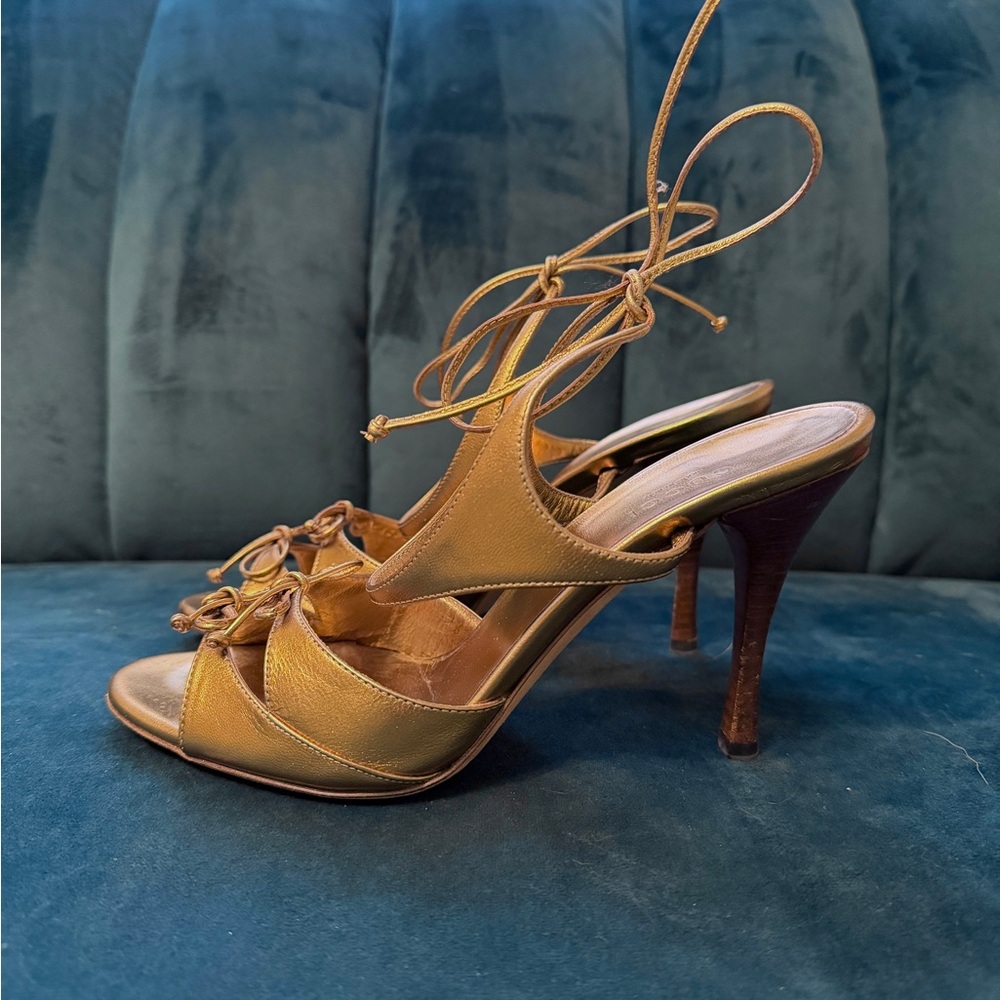 Gucci Gold Strappy Heels